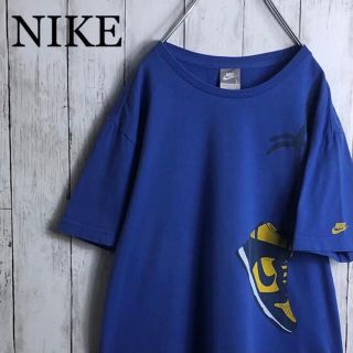 ナイキ(NIKE)の【両面デザイン】ナイキ ダンク ミシガン Tシャツ L 青(Tシャツ/カットソー(半袖/袖なし))