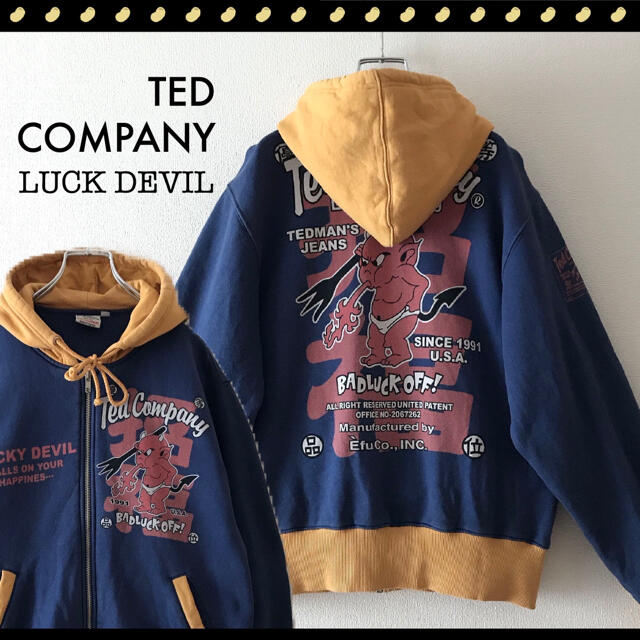 TEDMAN(テッドマン)のテッドカンパニー★ラッキーデビル★バイカラー★スウェットパーカー★サイズ40 メンズのトップス(パーカー)の商品写真