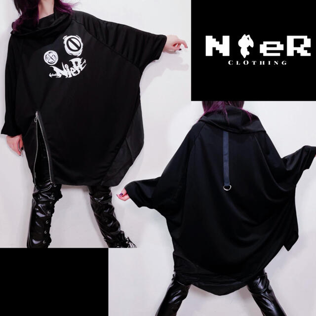 NieR ハーフスリーブネックドレープドルマン カットソー 男女兼用 メンズのトップス(Tシャツ/カットソー(半袖/袖なし))の商品写真