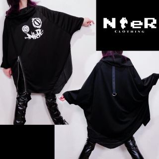 NieR ハーフスリーブネックドレープドルマン カットソー 男女兼用(Tシャツ/カットソー(半袖/袖なし))