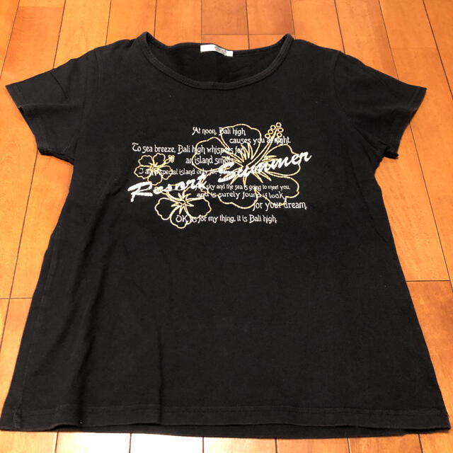 Tシャツ★レディス★黒★Ｌ レディースのトップス(Tシャツ(半袖/袖なし))の商品写真