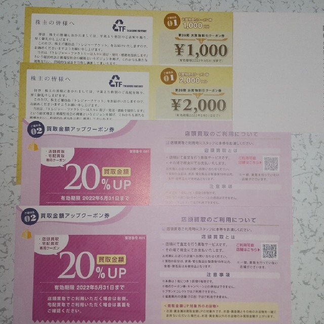 トレジャーファクトリー株主優待券3000円 チケットの優待券/割引券(ショッピング)の商品写真