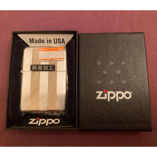 ZIPPO(ジッポー)のZIPPO ストライプ両面加工　新品未使用 メンズのファッション小物(タバコグッズ)の商品写真