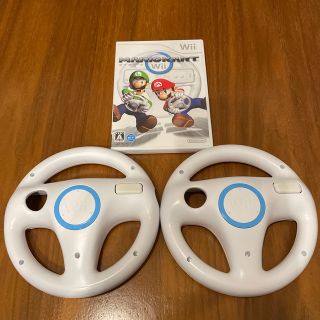 ウィー(Wii)のMARIOKART Wii ✩マリオカートWii✩ハンドル2本つき(家庭用ゲームソフト)