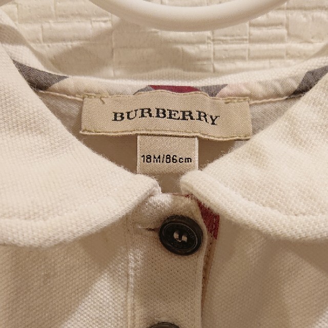 BURBERRY(バーバリー)の難あり【18M86cm】バーバリー 切り替えワンピース 白×チェック キッズ/ベビー/マタニティのベビー服(~85cm)(ワンピース)の商品写真