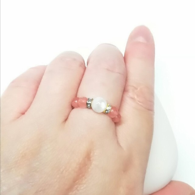 パワーストーン(6月の誕生石)指輪・ムーンストーン レディースのアクセサリー(リング(指輪))の商品写真