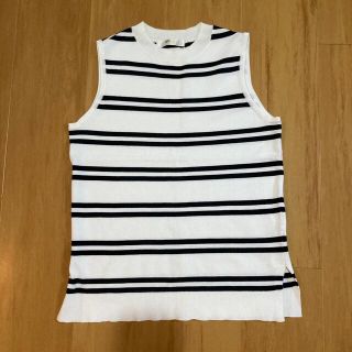 アズールバイマウジー(AZUL by moussy)の新品同様used AZUL サマーニット グルーネック ノースリーブ ボーダー(タンクトップ)