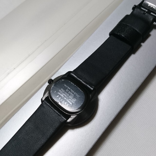 MUJI (無印良品)(ムジルシリョウヒン)のMUJI 無印良品 レザーベルト 腕時計 革 時計 タクシー 革 時計 黒 新品 メンズの時計(腕時計(アナログ))の商品写真