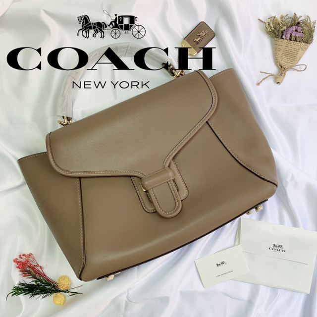 バッグcoach コーチ　クーリエ　ベージュ　バッグ　ハンドバッグ　2way シンプル