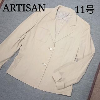 アルティザン(ARTISAN)のアルチザン 綿麻テーラードジャケット アイボリー　背抜き　 11号(テーラードジャケット)