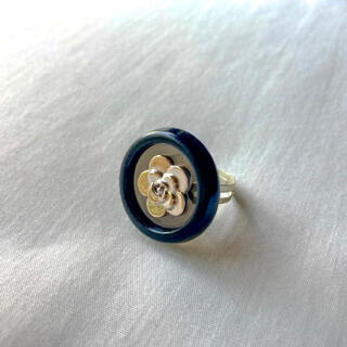 フラワー(flower)の୨୧ Vintage rétro flower button ring(リング)