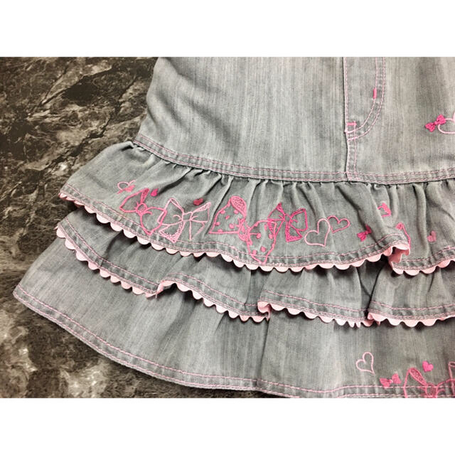 mezzo piano(メゾピアノ)のメゾピアノ　デニムスカート　140 キッズ/ベビー/マタニティのキッズ服女の子用(90cm~)(スカート)の商品写真