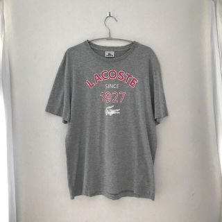 ラコステ(LACOSTE)のLACOSTEラコステヴィンテージロゴ入りTシャツサイズ4グレー(Tシャツ/カットソー(半袖/袖なし))