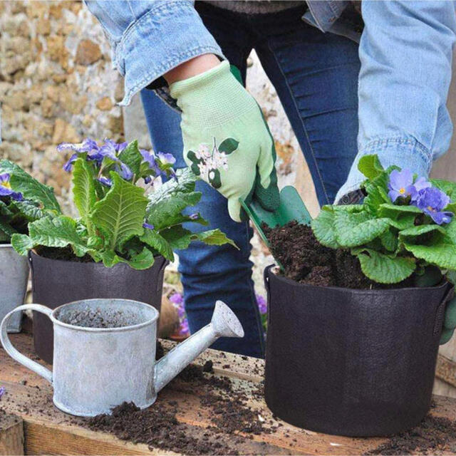 1ガロン　不織布　植物プランター　12p ハンドメイドのフラワー/ガーデン(プランター)の商品写真