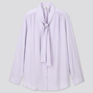 ユニクロ(UNIQLO)のユニクロ　レーヨンボウタイブラウス（長袖）(シャツ/ブラウス(長袖/七分))