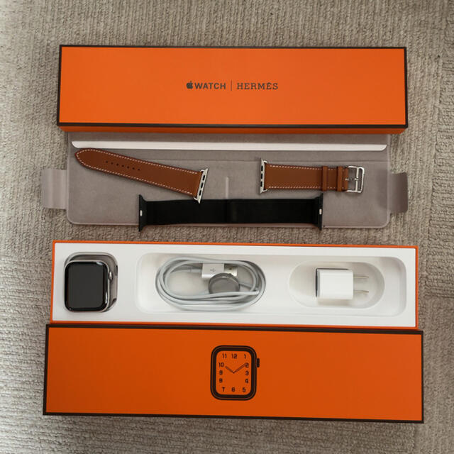 Apple Watch - Apple Watch series5 HERMES 44mm 純正レザー付