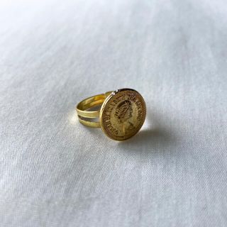 アメリヴィンテージ(Ameri VINTAGE)の୨୧ Vintage rétro gold coin ring(リング)