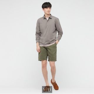 ユニクロ(UNIQLO)のﾕﾆｸﾛ ｴｱﾘｽﾞﾑUVｶｯﾄﾎﾟﾛｼｬﾂ（長袖）ｶｰｷ 3XL(ポロシャツ)