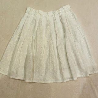 マジェスティックレゴン(MAJESTIC LEGON)の美品☆マジェスティックレゴン  カットレース　フレアスカート　白(ミニスカート)