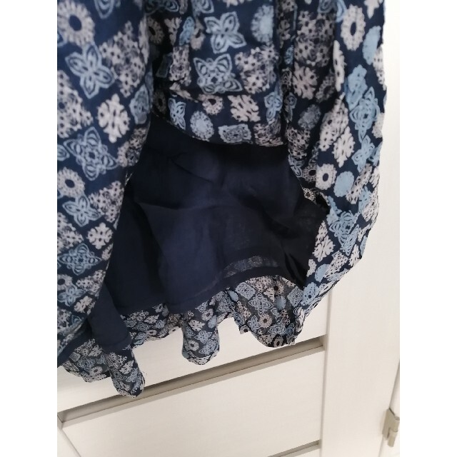 merlot(メルロー)のsale新品フィリルfillil 北欧風レース柄フレアスカート☆紺 レディースのスカート(ロングスカート)の商品写真