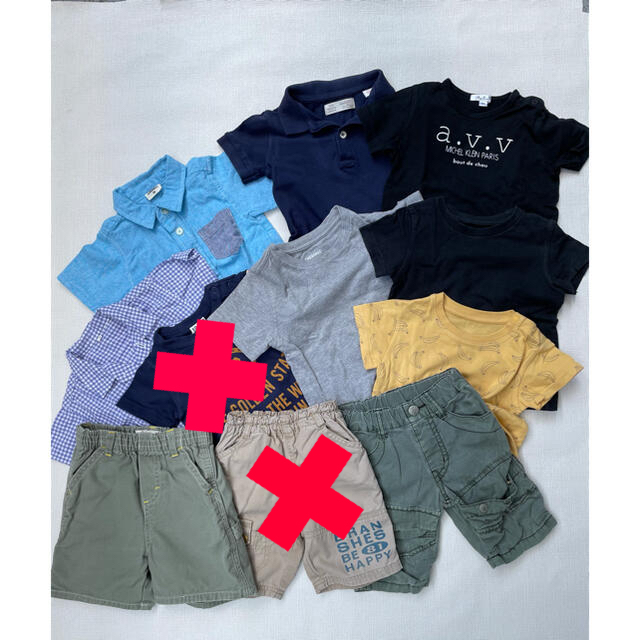 UNIQLO(ユニクロ)のTみどり様専用　Tシャツ&半ズボン11枚セット80サイズ（86サイズ）男の子 キッズ/ベビー/マタニティのベビー服(~85cm)(Ｔシャツ)の商品写真