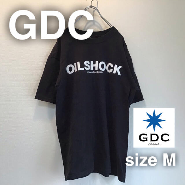 GDC ジーディーシー Tシャツ M フロントプリント ブラック 黒 コットン ...