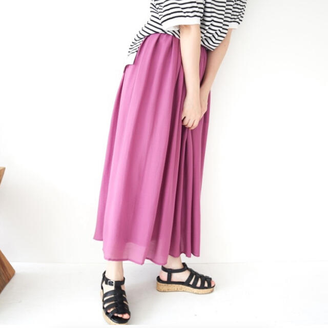 しまむら(シマムラ)のしまむら　terawear 鮮やかパープルのギャザースカート レディースのスカート(ロングスカート)の商品写真