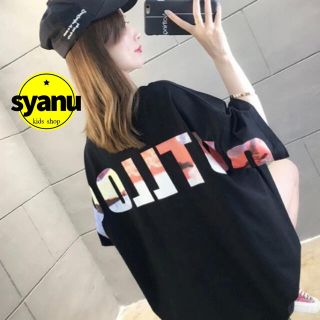 レインボーバックプリントレディースTシャツ 韓国オルチャンファッション黒MLXL(Tシャツ(半袖/袖なし))