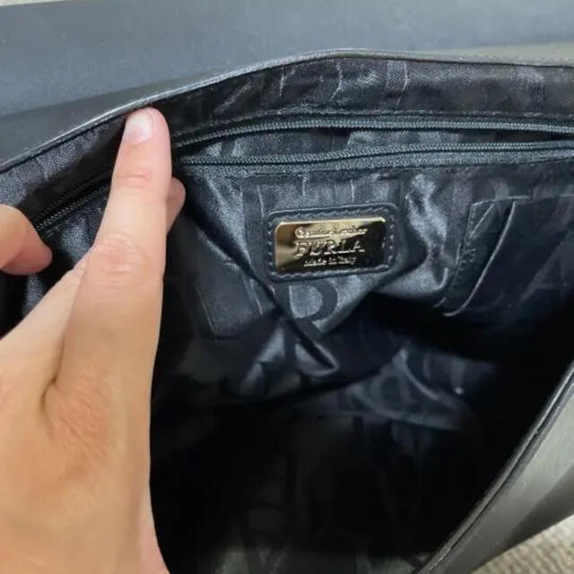 FURLA 正規品 オレンジ ✖️ ブラック バイカラー ハンドバッグ