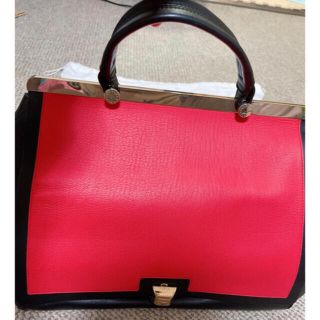 FURLA 正規品 オレンジ ✖️ ブラック バイカラー ハンドバッグ