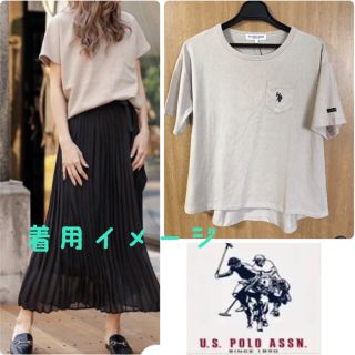 ポロラルフローレン(POLO RALPH LAUREN)のu.s.poloassnベージュL LサイズバックラウンドTシャツワンポイント(Tシャツ(半袖/袖なし))