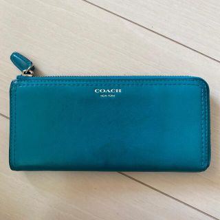 COACH コーチ　コインケース 小銭入れ財布　ディープターコイズ　濃い水色