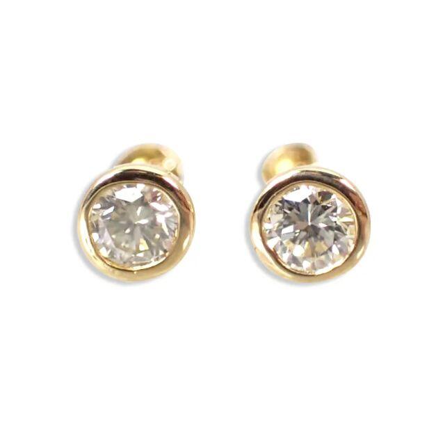 【新品】K18YG ダイヤモンド ピアス 0.1ct、0.1ct[i2-2］ レディースのアクセサリー(ピアス)の商品写真