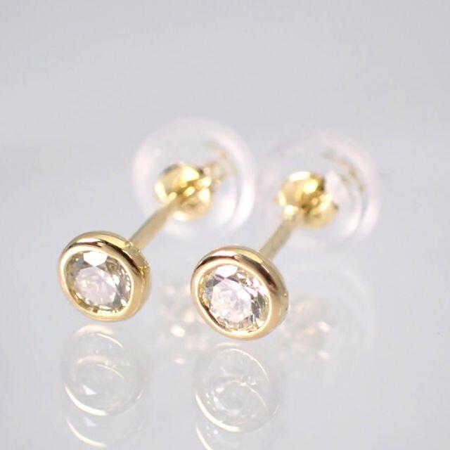 【新品】K18YG ダイヤモンド ピアス 0.1ct、0.1ct[i2-2］ レディースのアクセサリー(ピアス)の商品写真