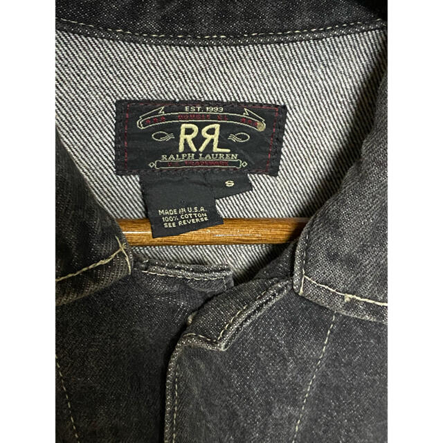 RRL(ダブルアールエル)の美品 希少名品 90s初期usa製  RRL black denim メンズのジャケット/アウター(Gジャン/デニムジャケット)の商品写真