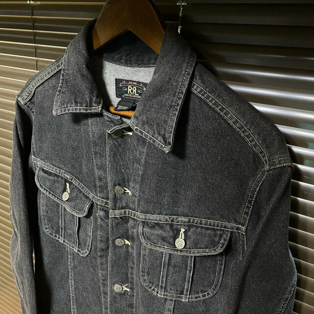 RRL(ダブルアールエル)の美品 希少名品 90s初期usa製  RRL black denim メンズのジャケット/アウター(Gジャン/デニムジャケット)の商品写真