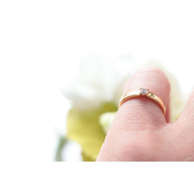 トクトク　ダイヤモンド　0.07　K18　幸せを呼ぶ　ピンキーリング レディースのアクセサリー(リング(指輪))の商品写真