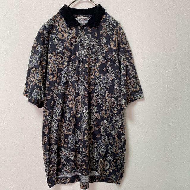 ART VINTAGE(アートヴィンテージ)の古着　総柄シャツ　ペイズリー柄　花柄　ヴィンテージ メンズのトップス(ポロシャツ)の商品写真