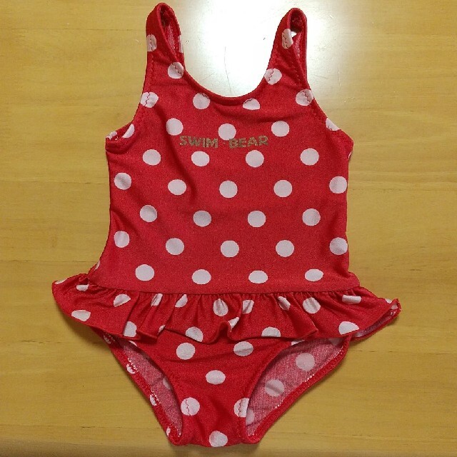 ドット柄 水着 90 ベビー キッズ 女の子 キッズ/ベビー/マタニティのキッズ服女の子用(90cm~)(水着)の商品写真