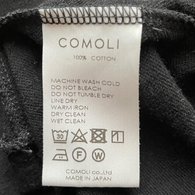 COMOLI(コモリ)のCOMOLI コモリ 裏毛半袖クルー ブラック サイズ3 メンズのトップス(Tシャツ/カットソー(半袖/袖なし))の商品写真