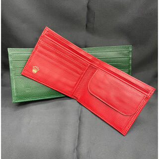 ROLEXロレックス　ノベルティ財布　札入れ2個セット赤×緑