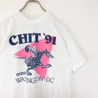 ヘインズ(Hanes)の90s USA製 Hanes Tシャツ 半袖 両面 バックプリント アメリカ古着(Tシャツ/カットソー(半袖/袖なし))