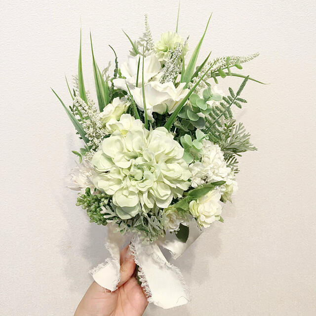 Lay様専用☆結婚式 アートフラワーブーケ&ブートニア ピュアホワイト