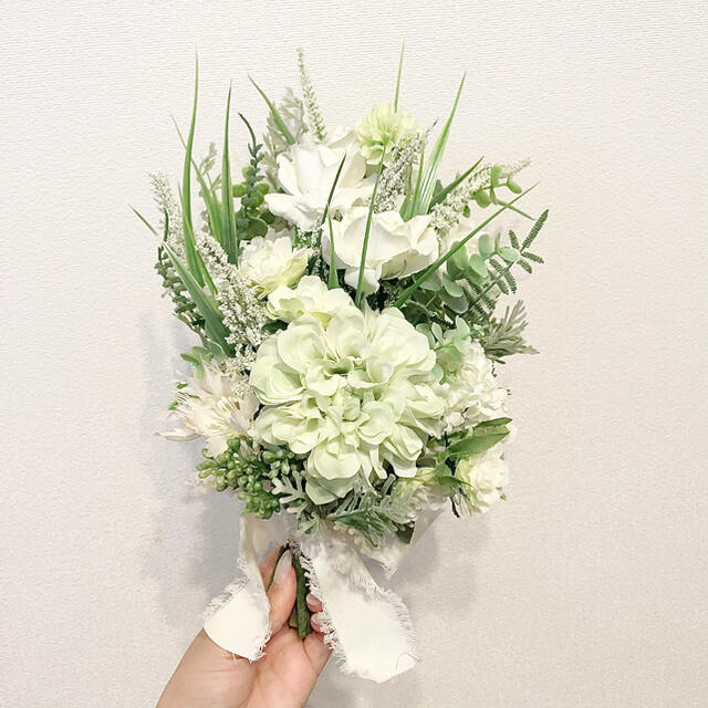 Lay様専用☆結婚式 アートフラワーブーケ&ブートニア ピュアホワイト