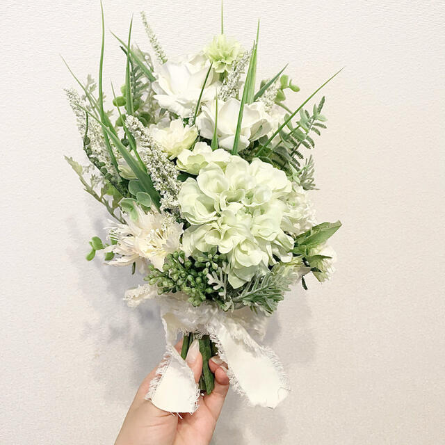 Lay様専用☆結婚式 アートフラワーブーケ&ブートニア ピュアホワイト