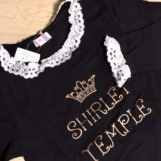 シャーリーテンプル(Shirley Temple)のシャーリーテンプル ♡ ロゴカットソー 黒×白　160(Tシャツ/カットソー)