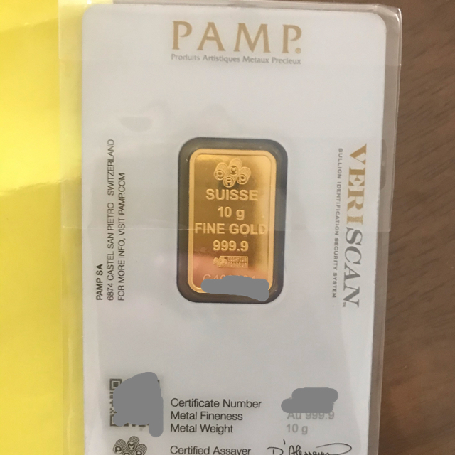 純金　10g PAMP スイス