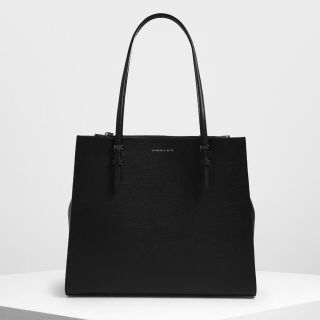 チャールズアンドキース(Charles and Keith)のCHARLES&KEITH チャールズアンドキース　ダブルハンドルトートバッグ(トートバッグ)