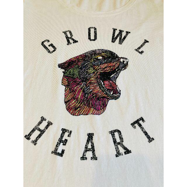 GU(ジーユー)のGROWL HEART/プリント/Tシャツ/レディース/SIZE：L レディースのトップス(Tシャツ(半袖/袖なし))の商品写真