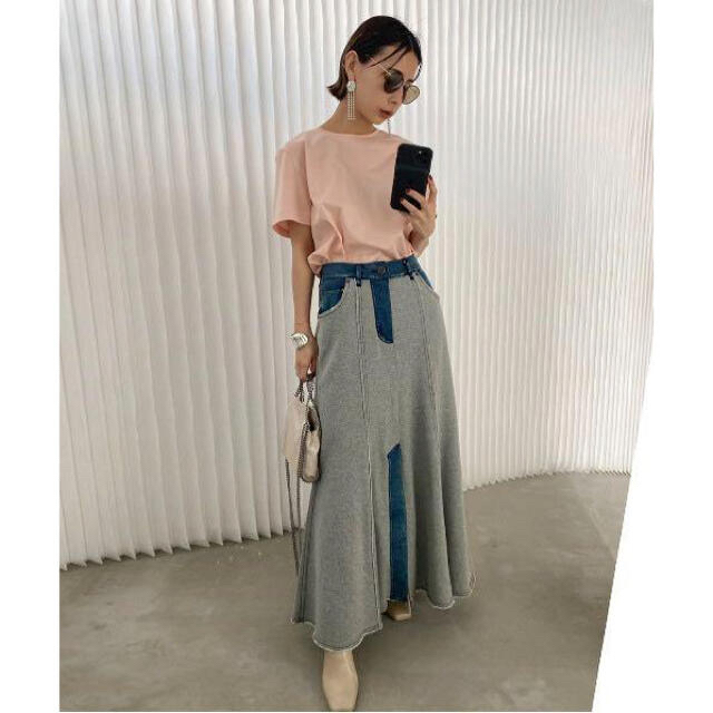 DENIM DOCKING SWEAT SKIRT